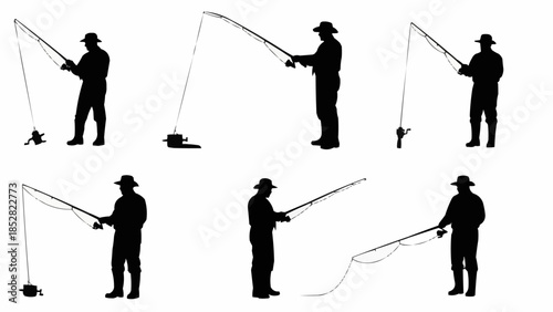 silhouette of a fisherman