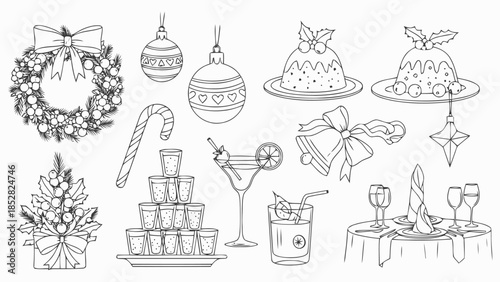 Christmas celebration elements Vector, illustration