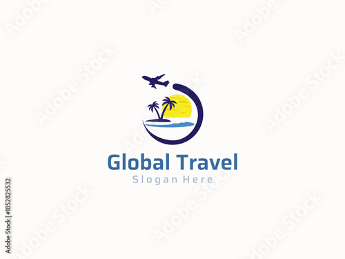 Travel logo design vector template