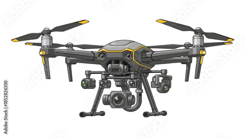 Drone with multiple cameras and propellers