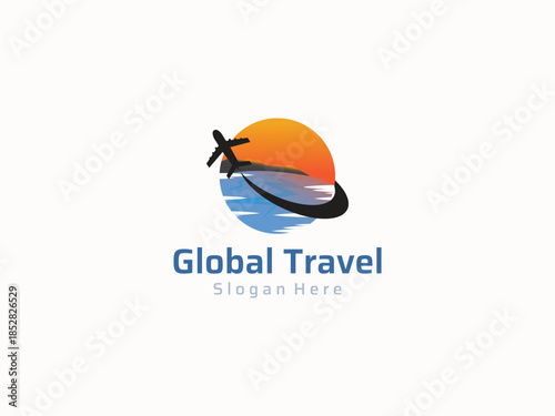 Travel logo design vector template