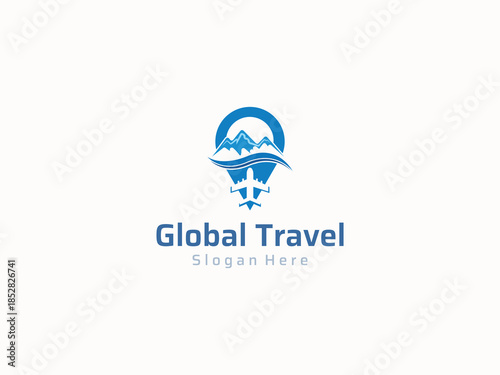 Travel logo design vector template
