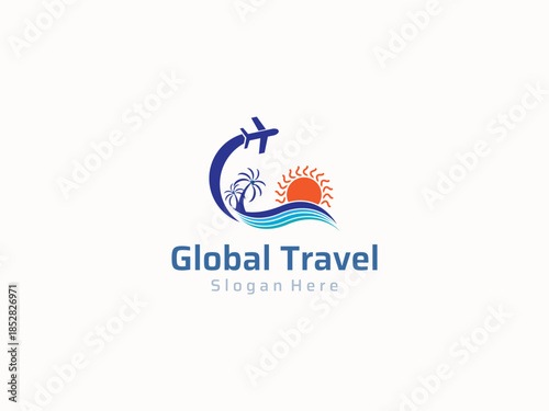 Travel logo design vector template