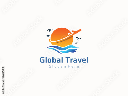 Travel logo design vector template