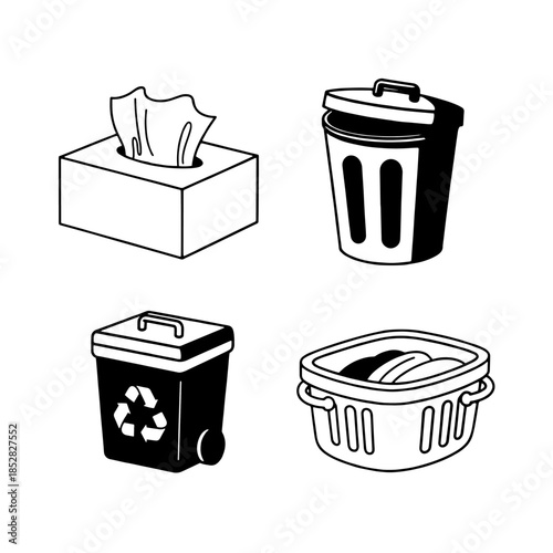 Isolated 3d vector illustration of a metal trash can icon and recycling bin symbol for waste disposal or delete button actions on white background