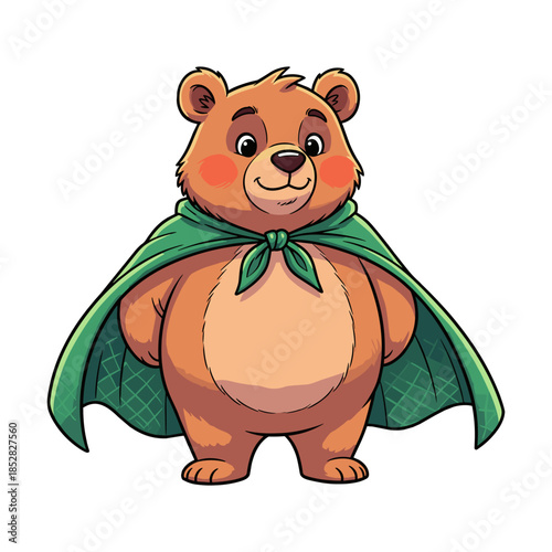 Adorable bear wearing cape