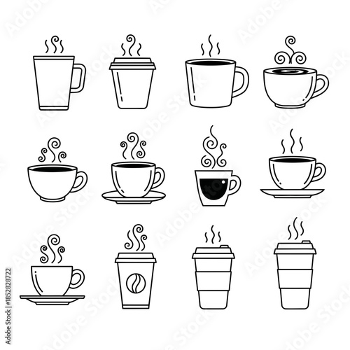 Wallpaper Mural Discover a delightful collection of steaming hot coffee cups and modern to-go beverage containers, perfect for cafes and branding. Torontodigital.ca