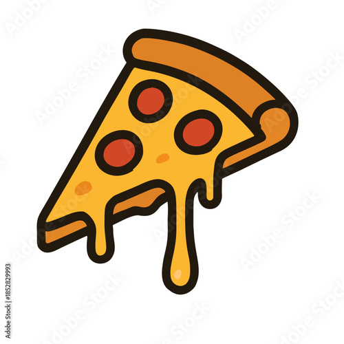 Icon Pizza slice with cheese stretch
