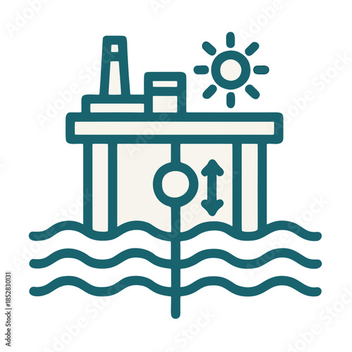 Icon Ocean Thermal Energy: A platform on waves using the temperature difference between deep and surtace water.