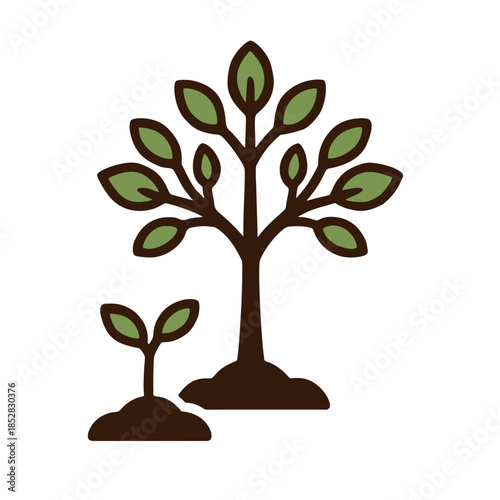 Icon Tree growing from sapling