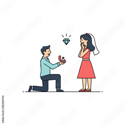 Proposal moment isolated on transparent background