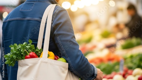 Person shopping for fresh produce market.