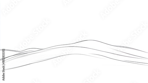 Abstract minimalist landscape illustration with flowing lines and a serene composition