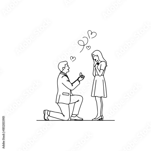 Proposal moment isolated on transparent background