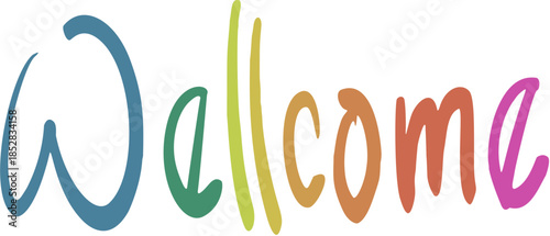 Colorful drawn Happy New Year 2026 doodle text set perfect for greetings, posters, and social media, Happy and Wellcome Happy New year