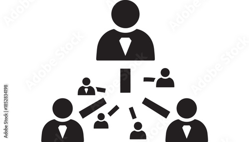  Corporate Leadership and Connected Team Network Structure Symbolizing Professional Hierarchy Organizational Management and Collaborative Business Communication Flow in a Modern Workplace Environment