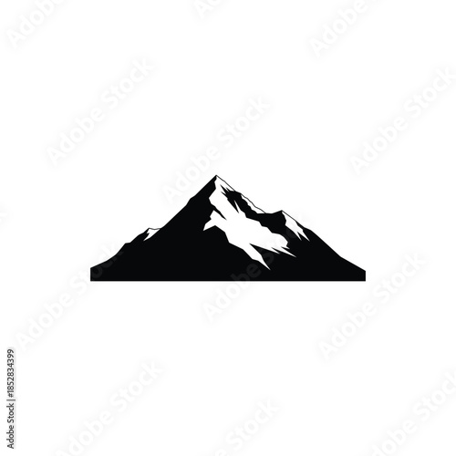 simple mountain silhouette logo design on the white background