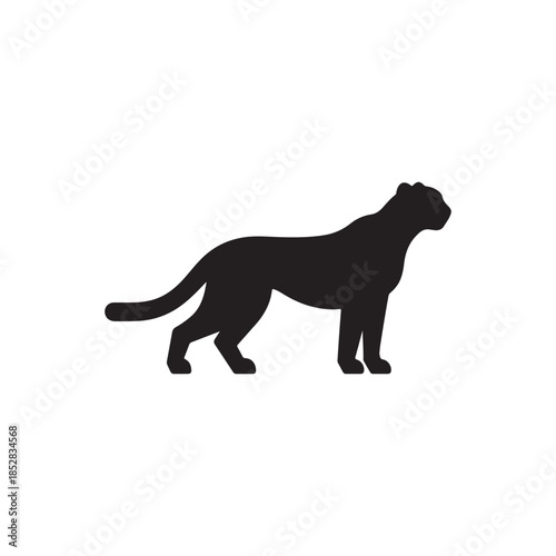 Cheetah silhouette icon vector flat design