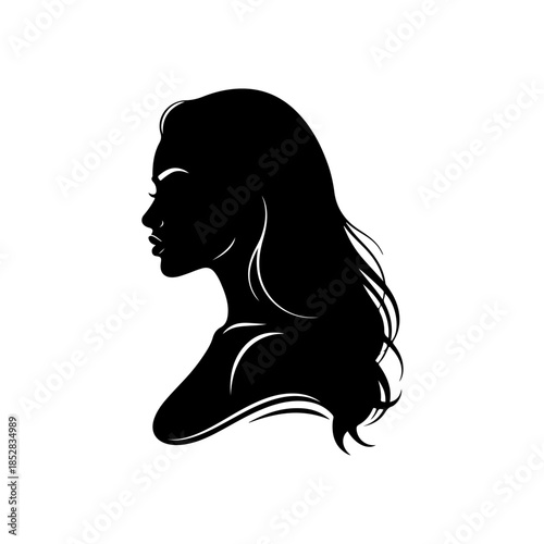Silhouette of a woman isolated on transparent background