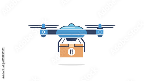 Drone delivering a food package