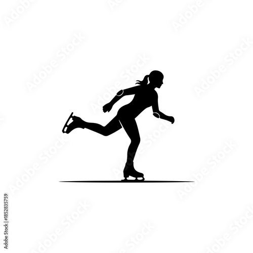 Figure skater silhouette isolated on transparent background