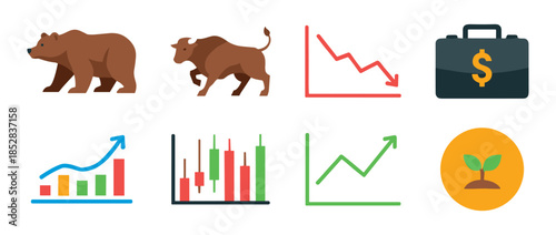Financial Market Icons Set