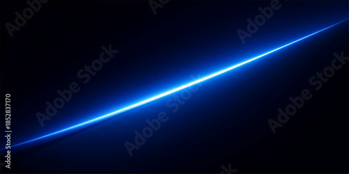Bright blue streak of light on a dark background