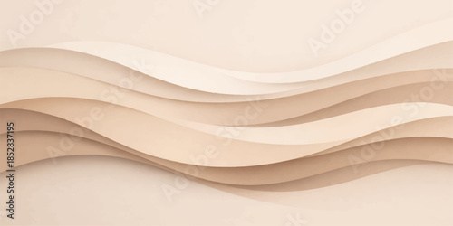 Soft beige wavy layered abstract background texture