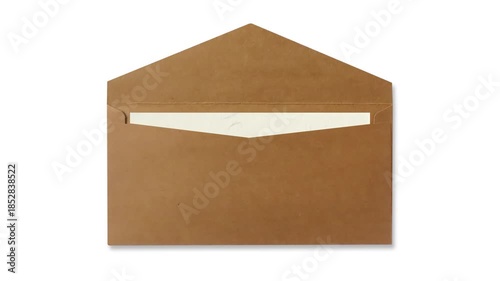 Envelope opening card reveal - kraft paper