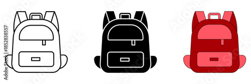 Bag school set icon. for mobile concept and web design on white background