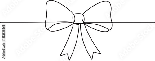 Red line bows on ribbon for gift decoration. String with rope knots in doodle style,Large set of hand drawn red ribbon bow knots. Decoration elements.