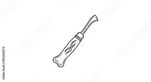 Hand drawn wood carving tool for creative projects