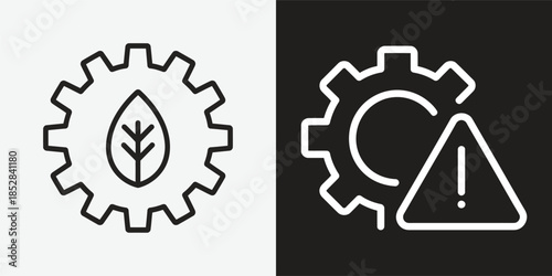 Sustainable machinery alert isolated on transparent background, isolated on white background, Vector, illustration