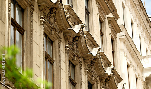 Photography Retro Ornate Window Molding In A European City Budapest