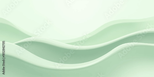 Soft mint green wavy abstract background