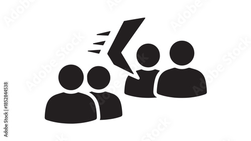  Group Acceleration and Team Velocity Concept Icon Featuring Human Silhouettes and a Speed Bolt Symbolizing Collaborative Momentum Rapid Growth Collective Performance and Fast Business Execution