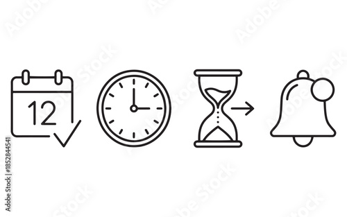 Holistic Health and Wellness Line Icon Set: Meditation, Lungs, and Heart Care Vector Illustration