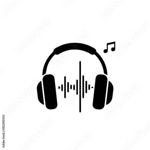 Headphones with sound waves