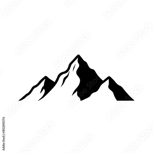 Silhouette of majestic mountain range