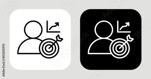 Niche Target Icon In Black and White Line Style