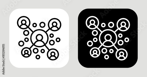 Buyer Group Icon In Black and White Line Style