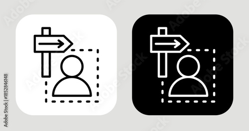 Specific Market Icon In Black and White Line Style