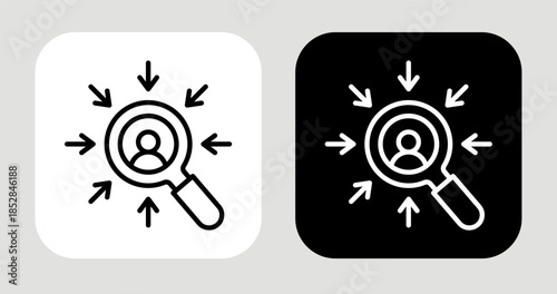 Focus Customer Icon In Black and White Line Style