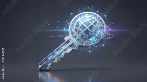 Secure Global Information Technology Key Cybersecurity Concept