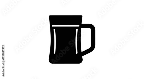 Black coffee mug with handle.