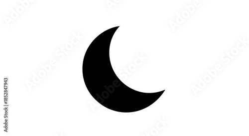 Black crescent moon shape symbol.