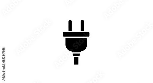 Black electrical plug icon symbol.