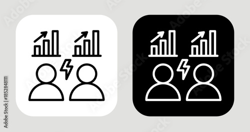 Market Parity Icon In Black and White Glyph Style