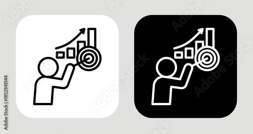 Market Challenger Icon In Black and White Glyph Style