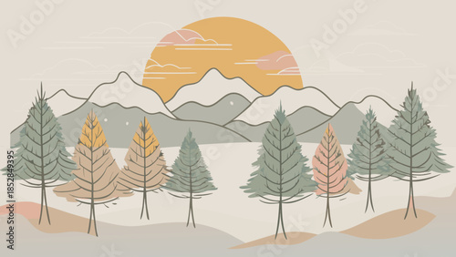 vector illustration of a forest